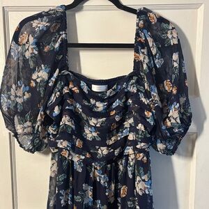 LC Lauren Conrad Navy Floral Maxi Dress